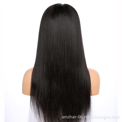 Popular New Brazilian Virgin Hair Natural Black Straight 13X6 Lace Frontal Wig Human Hair Frontal Lace Wigs For Black Women Wig